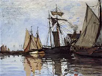 Boats in the Port of Honfleur Claude Monet